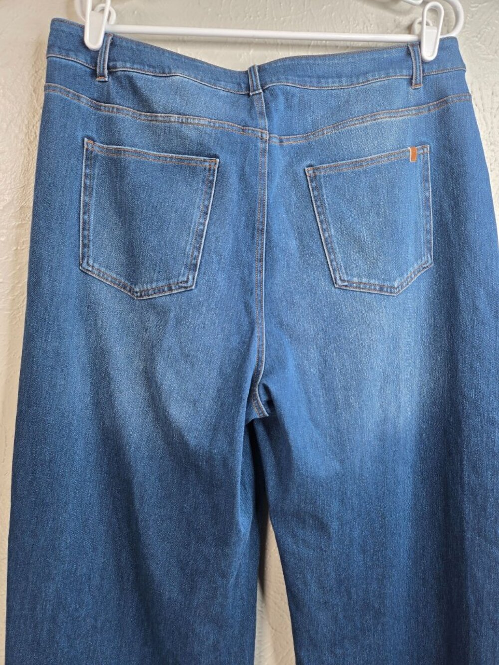 Halara Wide Leg Pull On Jean XL High Waisted Relaxed Fit Baggy Blue Denim Casual - Picture 8 of 10